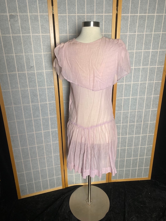 Vintage antique 1920’s sheer pink purple flapper … - image 8