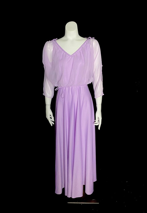 Vintage 1970’d bright lavender purple bridesmaid … - image 2