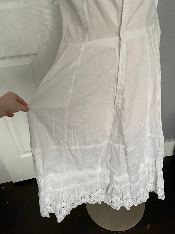 Antique 1900s white cotton nightgown, undergarmen… - image 8