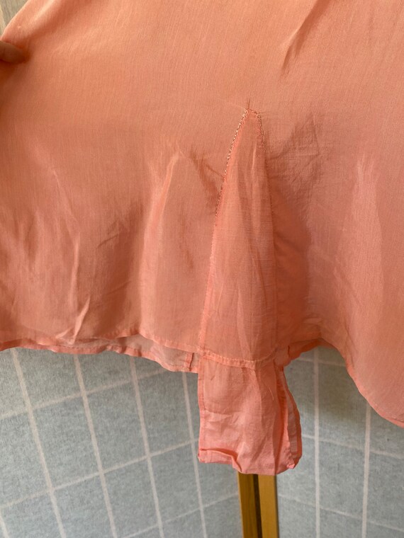 Vintage antique pink silk step in chemise, teddy,… - image 9