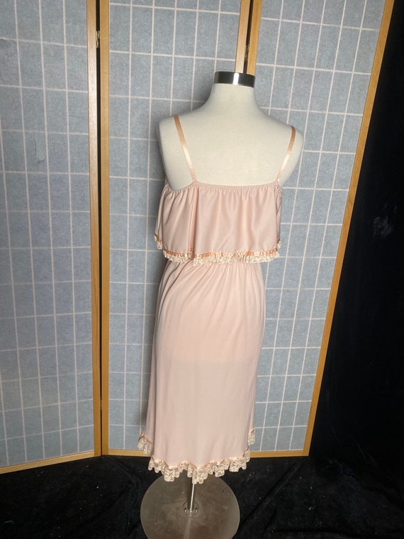 Vintage 1970’s peach pink bridesmaid prom dress, … - image 7