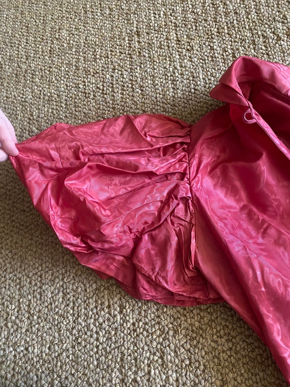 Vintage 1930's 1940's Shiny Pink Mutton Sleeve Co… - image 7