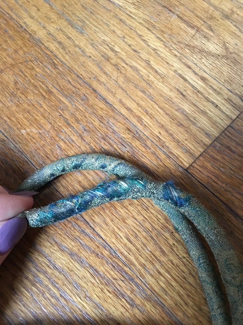 Vintage 1940/'s Gold and Blue Peacock Evening Bag