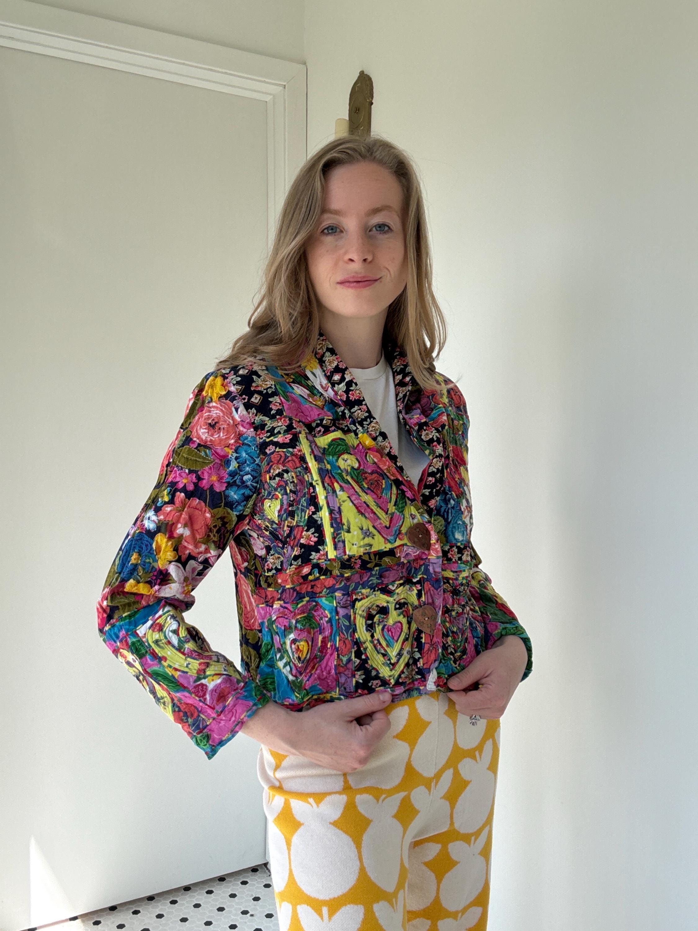 Vintage 1980's Colorful Cropped Jacket, Minnie's Closet Size Small