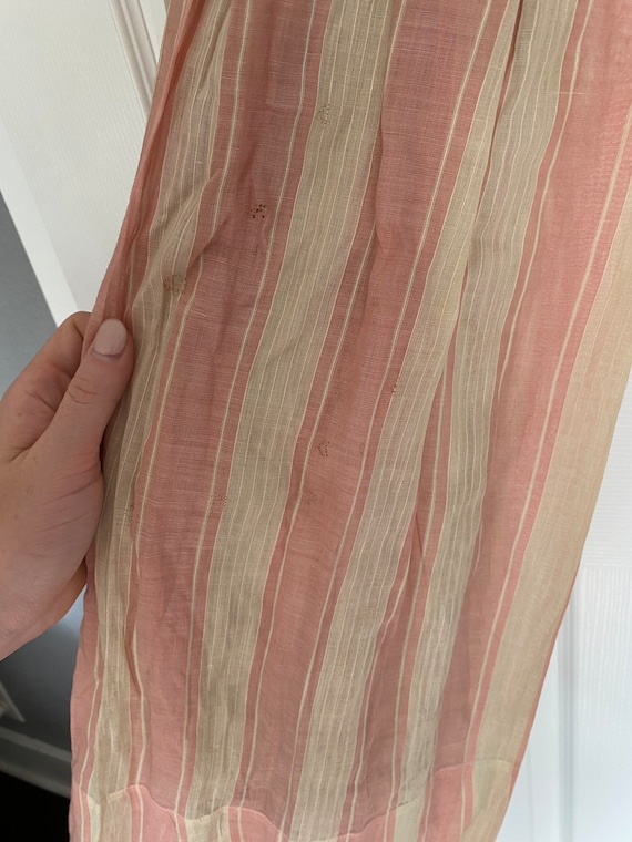 Antique 1900s pink and white cotton stripe dress … - image 10
