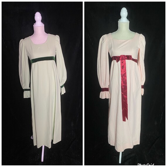 Vintage 1960’s pair of matching dresses in green … - image 1