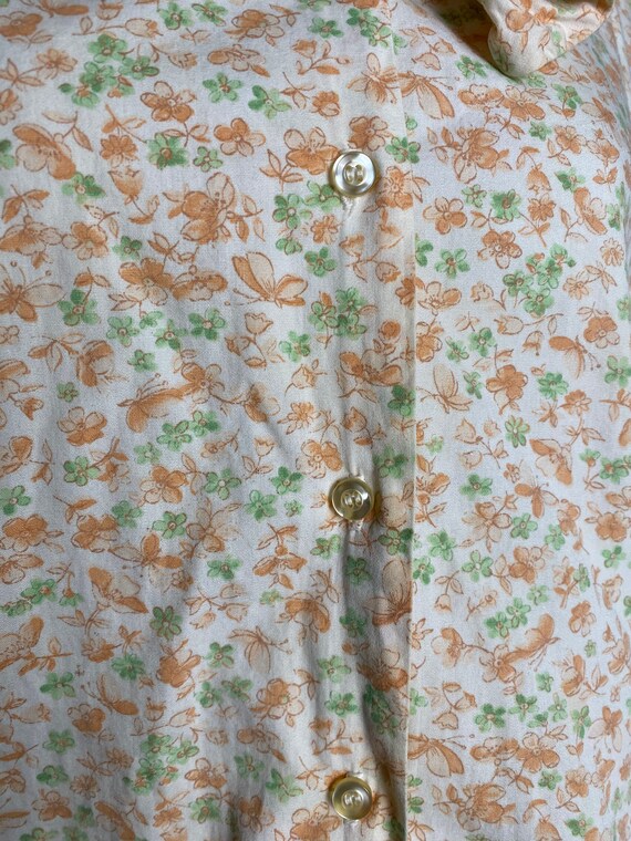 Vintage 1960’s white cotton blouse with orange an… - image 6