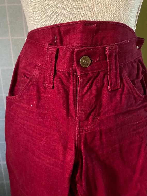 Vintage 1960’s/70’s burgundy red Lens Lee Jeans w… - image 2