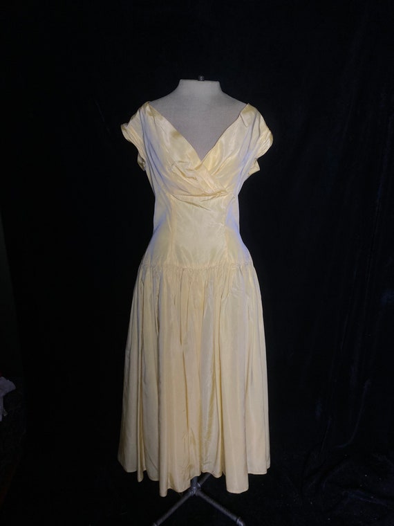 Vintage 1950’s golden yellow Emma Domb part dress… - image 3