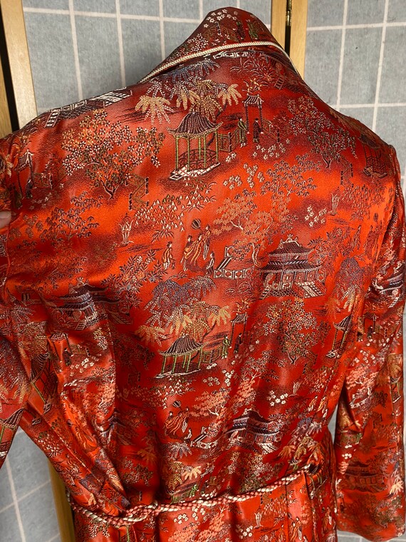 Vintage 1960’s red Japanese souvenir robe, size m… - image 6