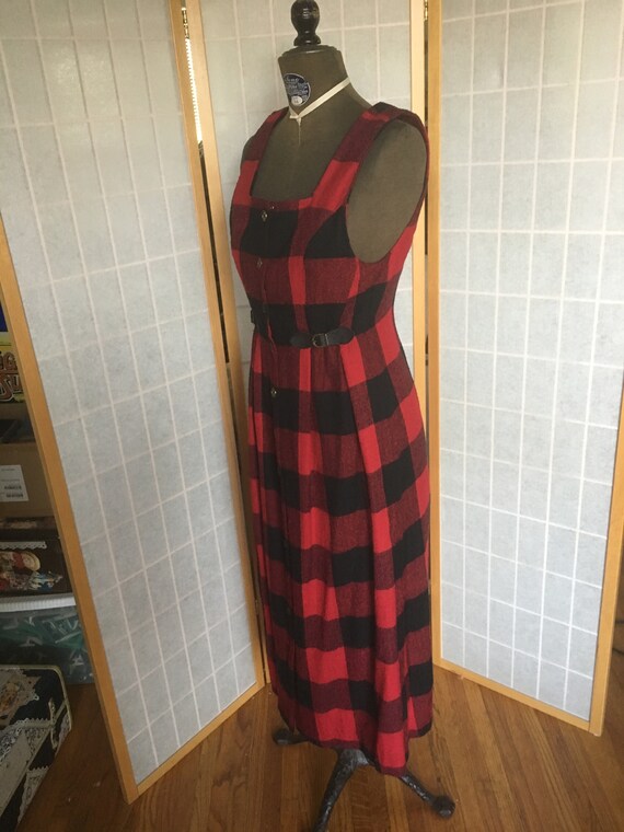 vintage 1980's Buffalo Plaid Red and Black Plaid … - image 7