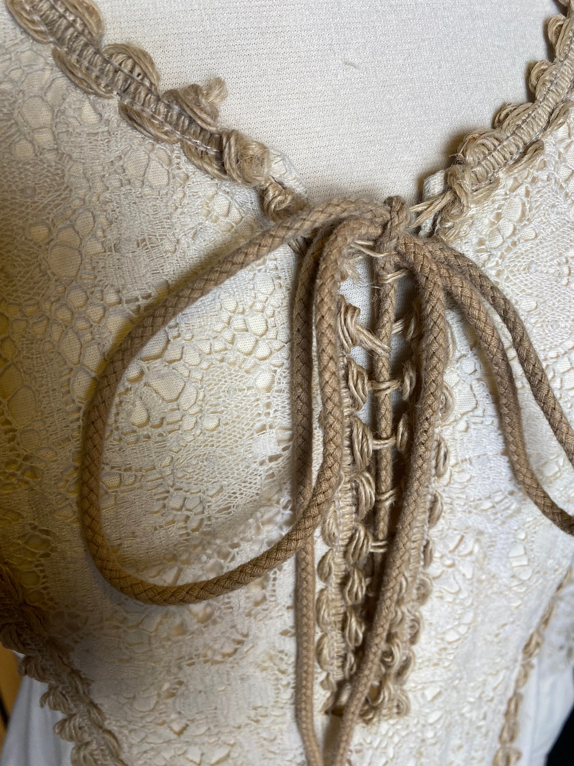 Vintage 1970’s Cream Gunne Sax Renaissance Style Dress With Lace up ...