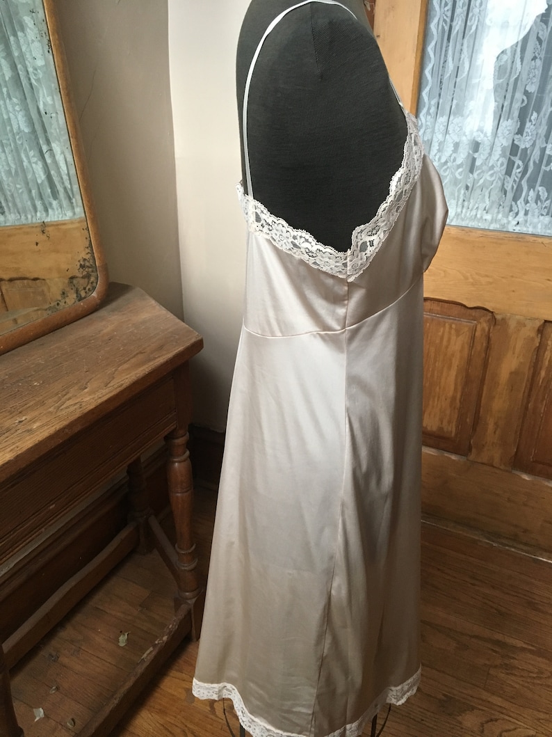 dress Vintage 1960/'s70/'s beige cream lace full slip size medium