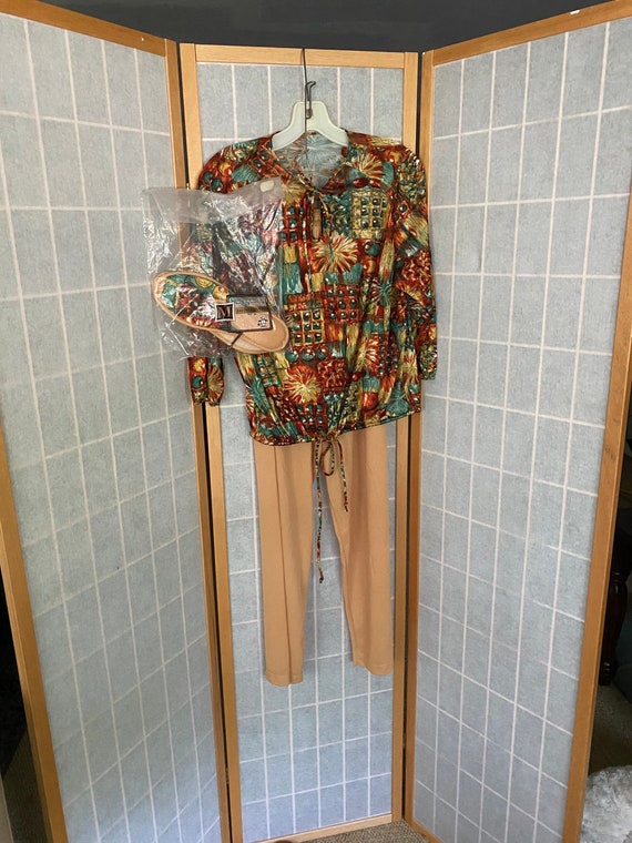 Vintage 1960’s Golden Orange and Green Lounge Suit