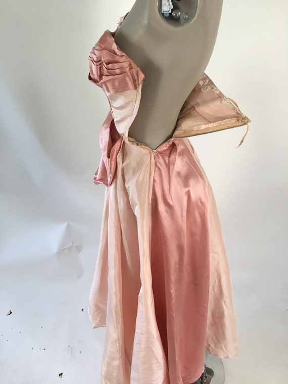 Vintage 1950's Two Tone Pink Strapless Party Dres… - image 5