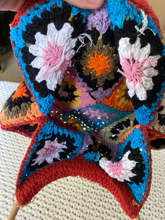 Vintage 1970’s crochet flower handbag, purse - image 4
