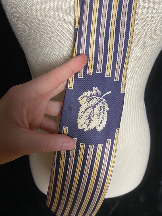 Vintage 1940’s purple and yellow stripe Brent nec… - image 4