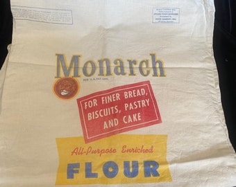Vintage Baumwollmehlsack, Monarch Allzweckmehl