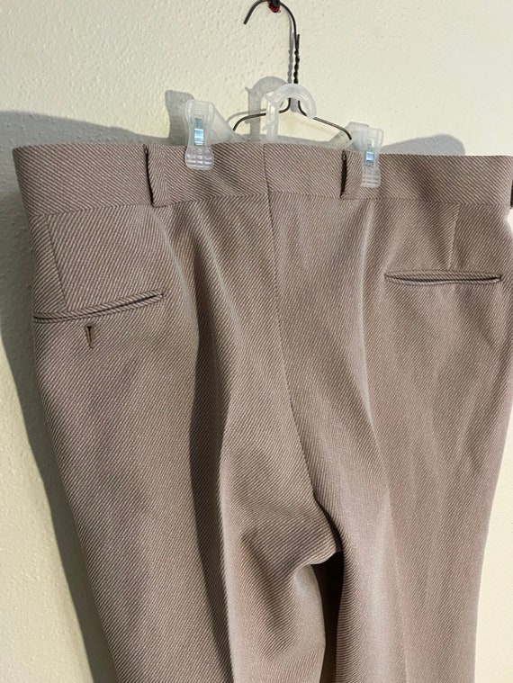 Vintage 1970's mens light brown polyester pants - image 3