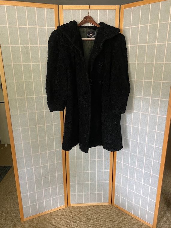 Vintage 1930’s black curly lamb coat