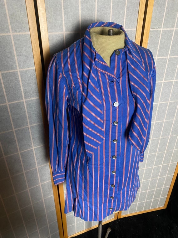 Vintage 1960’s 1970’s blue, red and white stripe … - image 4