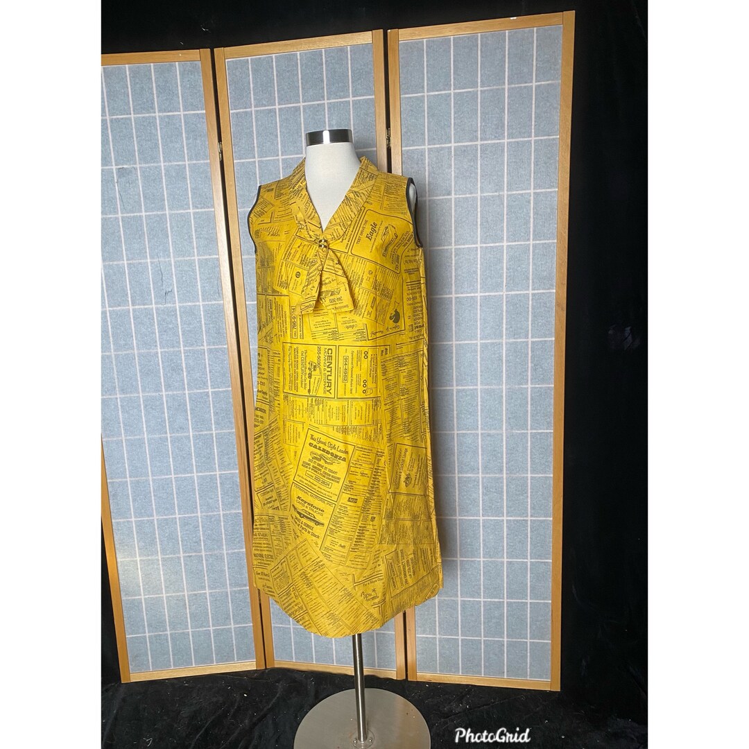 Rare Vintage 1960's Novelty Print Paper Dress With Telephone Book Print,  Waste Basket Boutique by Mars of Asheville NC - Etsy