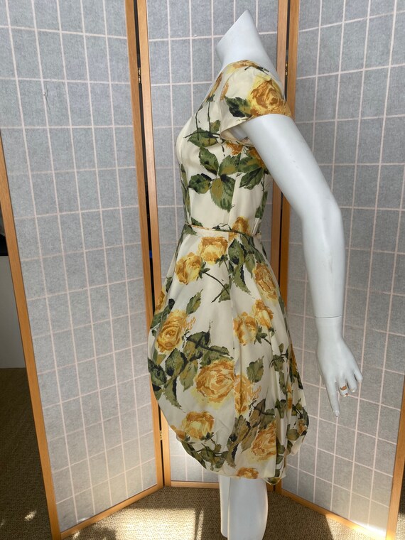 Vintage 1950’s yellow and green rose pattern part… - image 8