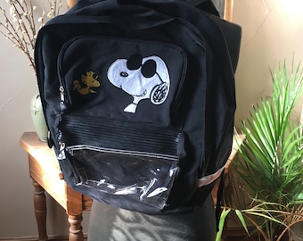 Vintage Black Snoopy Backpack