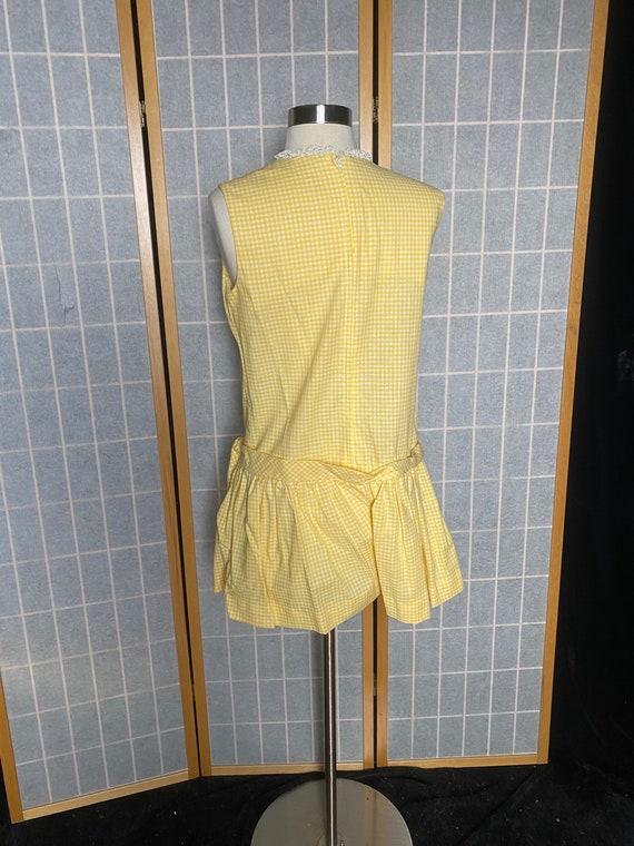 Vintage 1970’s yellow and white gingham romper, p… - image 6