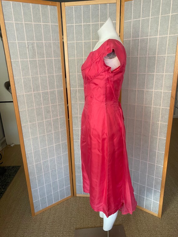 Vintage 1950’s hot pink Emma Domb party dress, si… - image 3