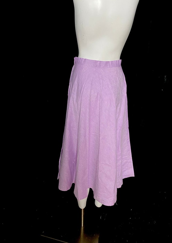 Vintage 1950’s purple summer skirt, size small - image 7