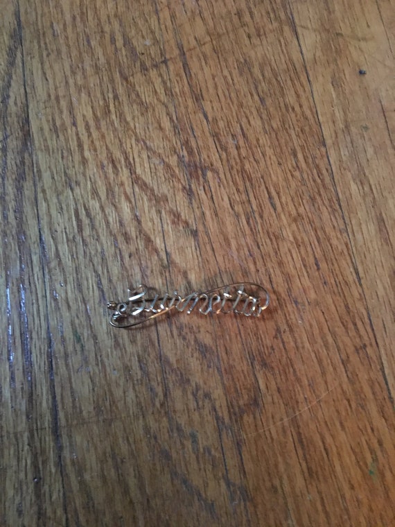 Vintage Gold Brooch, Pin with Name Burnetta