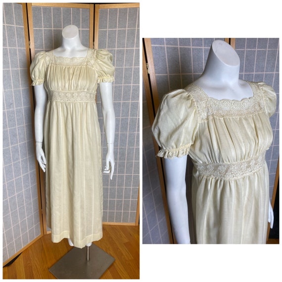 Vintage 1970’s cream empire waist dress from Lanz… - image 1