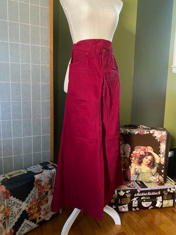 Vintage 1960’s/70’s burgundy red Lens Lee Jeans w… - image 4