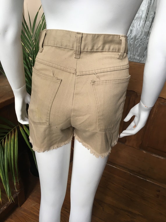 Vintage 1970's Tan Cutoff Shorts, size small - image 3