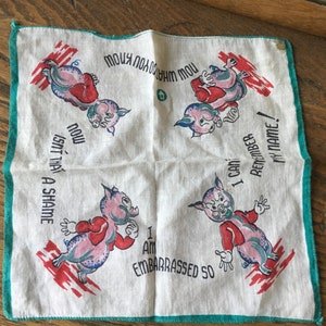 Vintage Novelty Piggy Hanky image 4