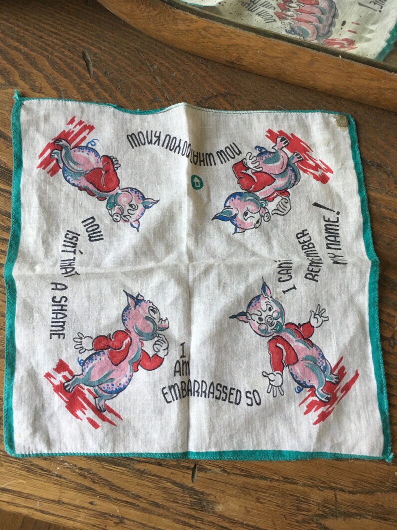 Vintage Novelty Piggy Hanky image 4