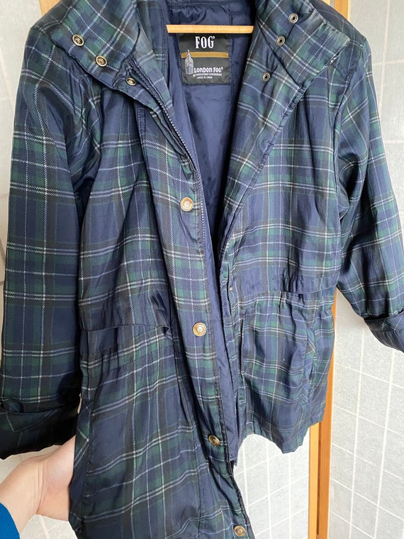 Vintage 1980's Blue and Green Plaid London Fog Co… - image 3