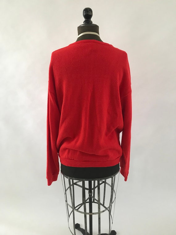 Vintage 1980s Red sweatshirt Nebraska mascot long… - image 4