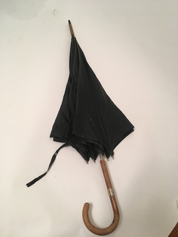 Vintage Black and Wooden Christian Dior Umbrella - image 2