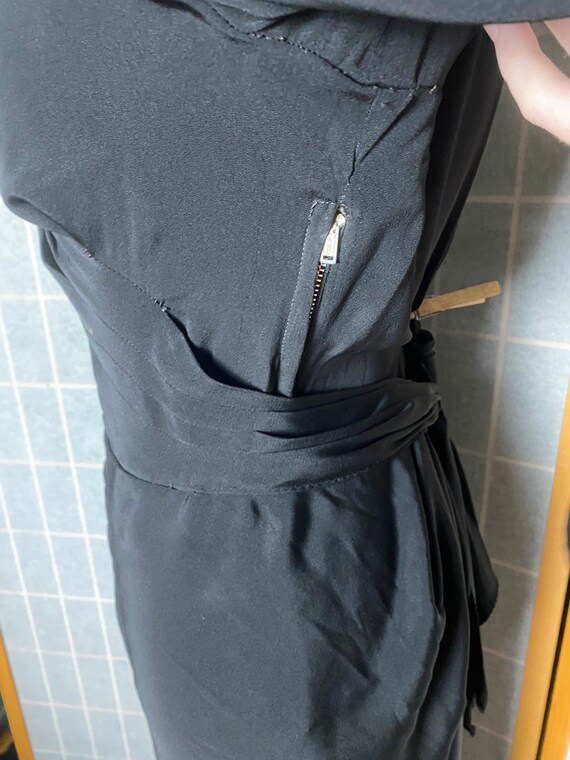 Vintage Black 1940s Dress S