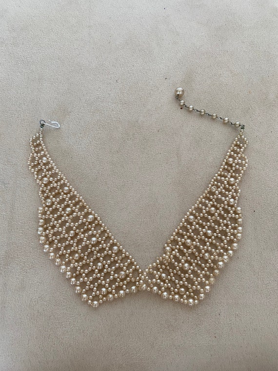 Vintage 1950’s creamy pearl collar necklace
