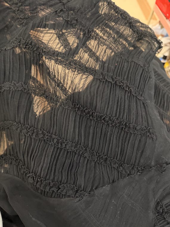 Vintage 1930’s 40’s sheer black gown, dress size … - image 13