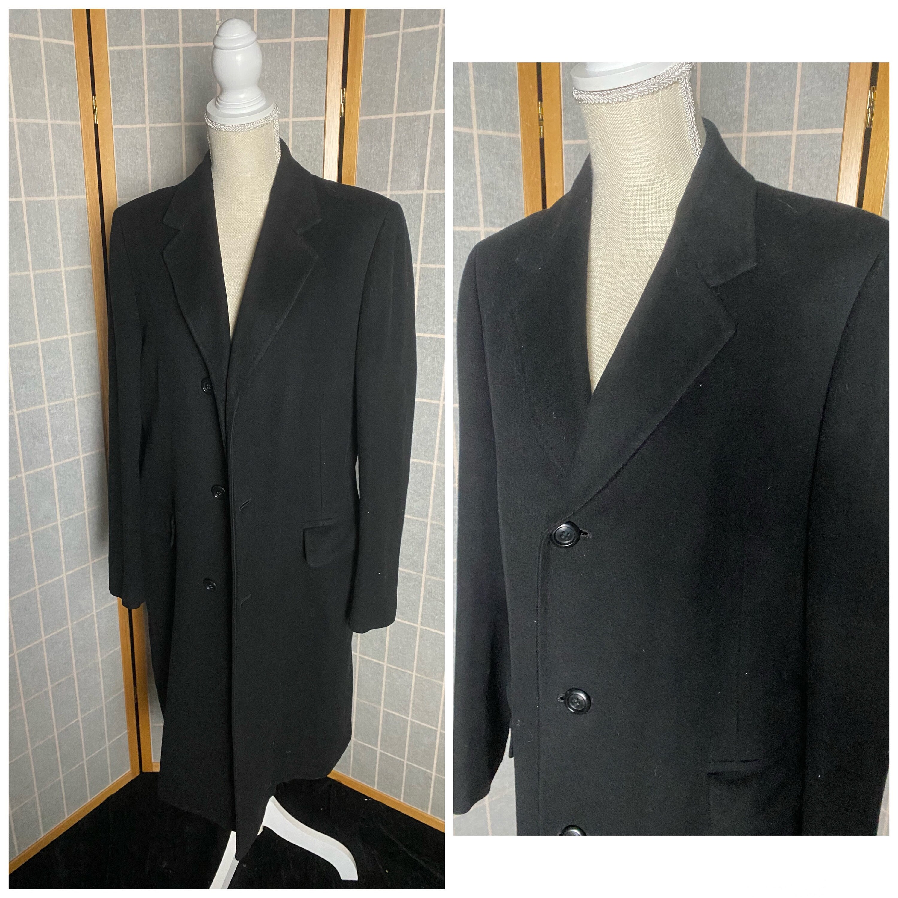 格安SALEスタート！ Men's Cashmere 100% Black 1950's Vintage Coat, Etsy - Karamai ジャケット・アウター