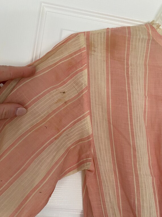 Antique 1900s pink and white cotton stripe dress … - image 5