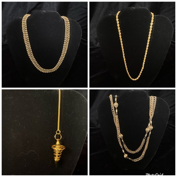 Lot of vintage gold necklaces and chains - image 1