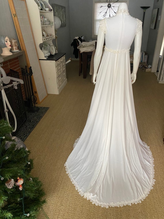 Vintage 1980’s white slinky wedding dress, size x… - image 7
