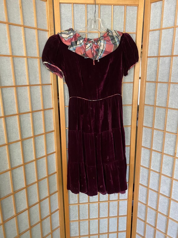 Plaid velvet dress outlet
