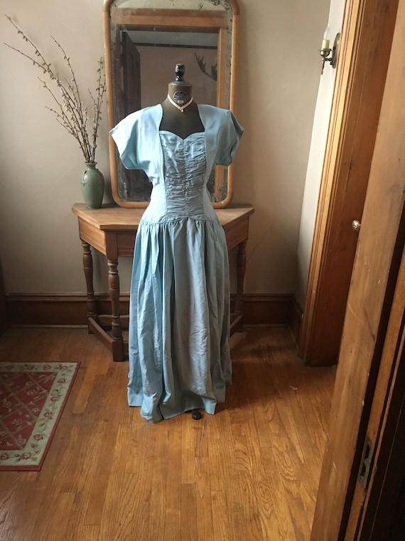 Blue Formal Evening Gown Dress Party 