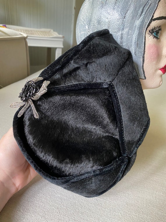 Vintage 1940'S Balck Formal Fascinator Hat, Cap W… - image 5